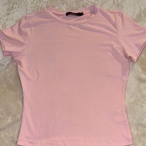 Casual Pink Short Sleeve Women's Tee